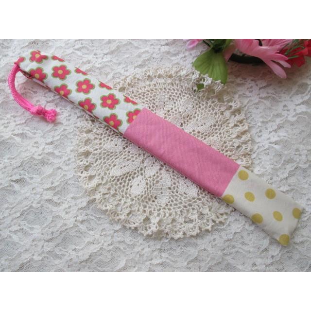 30センチものさし入れ お花とドットのプリント ハンドメイド 30cm定規入れ 巾着 Rulercase Flowerdot ポライトハンドメイド 通販 Yahoo ショッピング