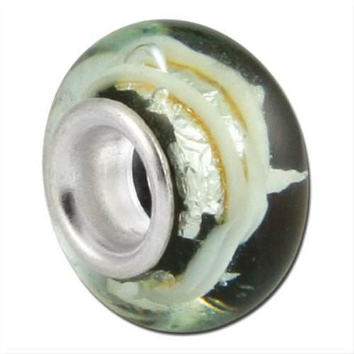 バブルルルビーズ（Bauble LuLu beads） Foil Lined Ivory Shimmer、パンドラ（Pandora）、トロールビーズ（Trollbeads）等幾通りものカスタマイズ可能！ | 