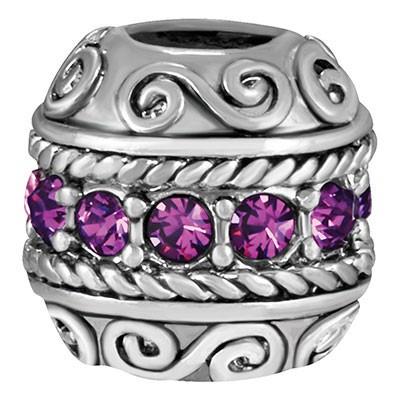 バブルルルビーズ（Bauble LuLu beads）  Florentine Barrel - February、パンドラ（Pandora）、トロールビーズ（Trollbeads）等幾通りものカスタマイズ可能！ | 