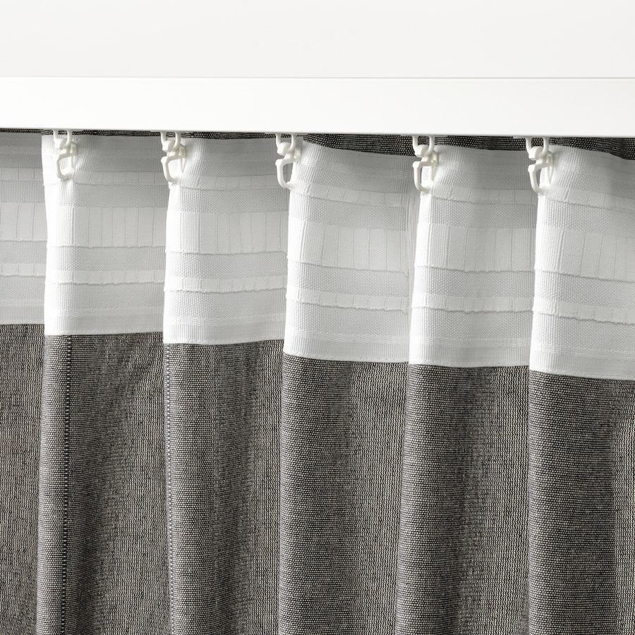 イケア IKEA - LENDA レンダ カーテン タッセル付き 1組 ダークグレー