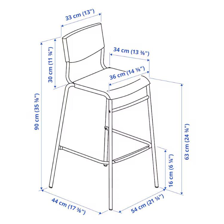 イケア（IKEA） IKEA - - STIG -スティグ- カウンターチェア 背もたれ