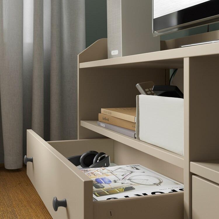 イケア IKEA - HAUGA -ハウガ- テレビ台 ベージュ 138x36x54 cm