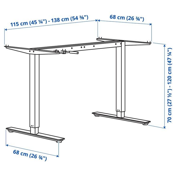 【IKEA Original】TROTTEN -トロッテン- 下部フレーム 昇降機能付き ホワイト 120/160 cm｜polori｜03