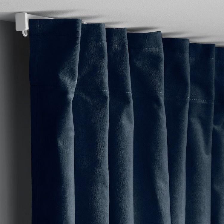 新品未使用 IKEA サネーラ ベルベット カーテン グレー 250cm 新品未