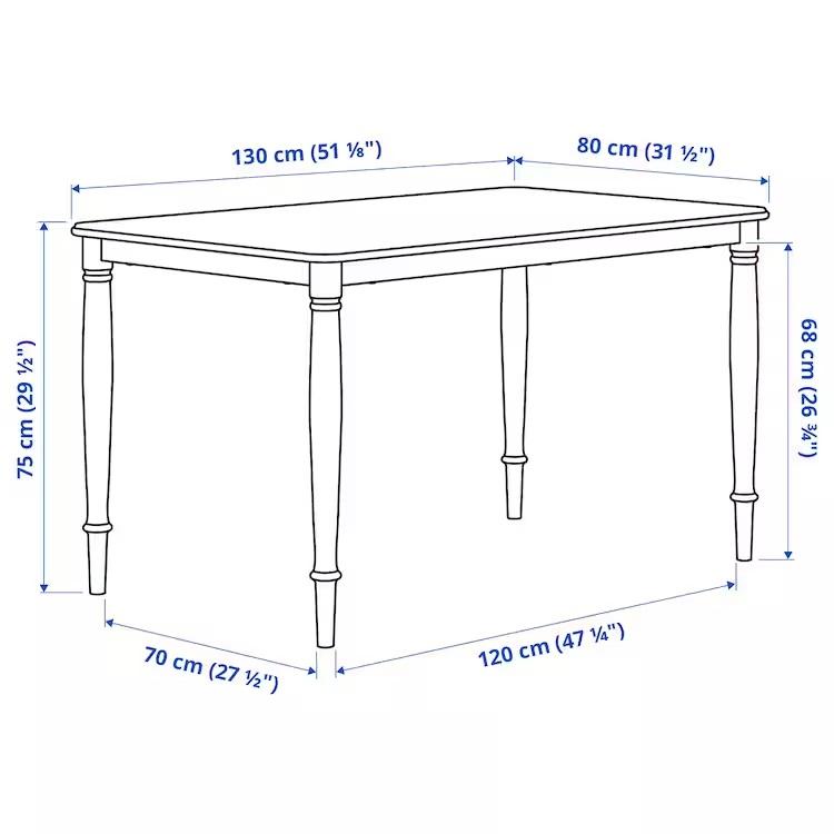 IKEA Original DANDERYD -ダンデリード- ダイニングテーブル オーク材突き板/ホワイト 130x80 cm｜polori｜08