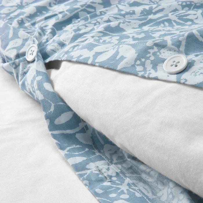 IKEA Original SOMMARSLOJA -ソマルスルイヤ- 掛け布団カバー＆枕カバー シングルサイズ用（枕カバー2枚） ブルー/フローラルパターン  150x200/50x60 cm｜polori｜03
