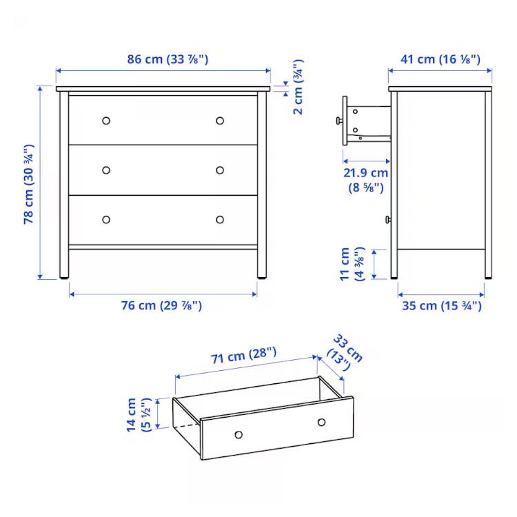 IKEA KILBERGET 3段チェスト ホワイト 美品 送料込み IKEA イケア チェスト（引き出し×5） ホワイト 転倒防止機能付き