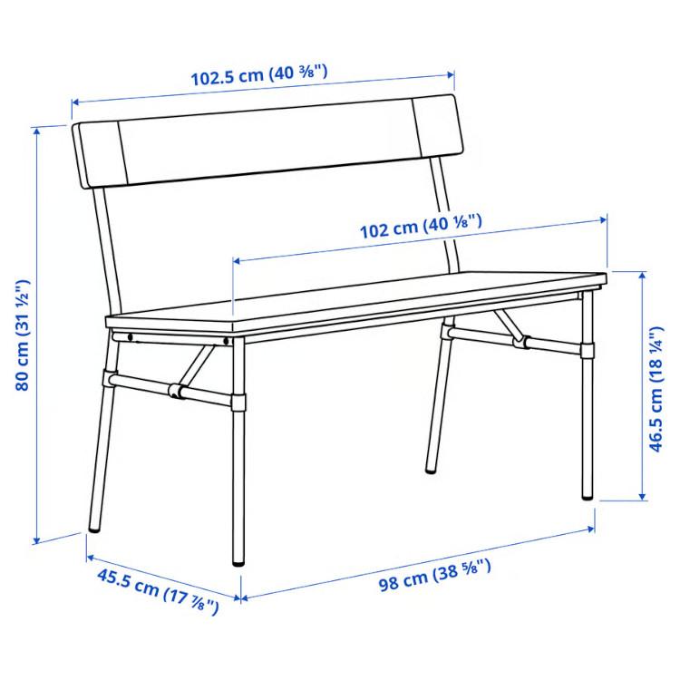 イケア（IKEA） IKEA - - GROTAN -グロートーン- ベンチ 背もたれ付き