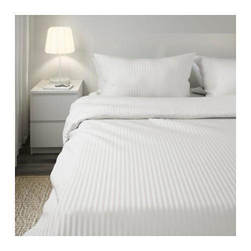 IKEA - イケア - NATTJASMIN -ナットヤスミン- 掛け布団カバー＆枕カバー ダブルサイズ用（枕カバー2枚） ホワイト 200x200/50x60cm (403.371.61)