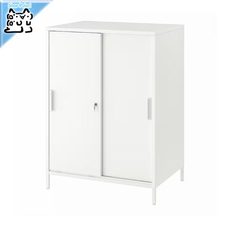 ホワイト 扉付き収納キャビネット IKEA-TROTTEN TROTTEN トロッテン キャビネット 扉付, ホワイト, 70x35x110 cm - IKEA