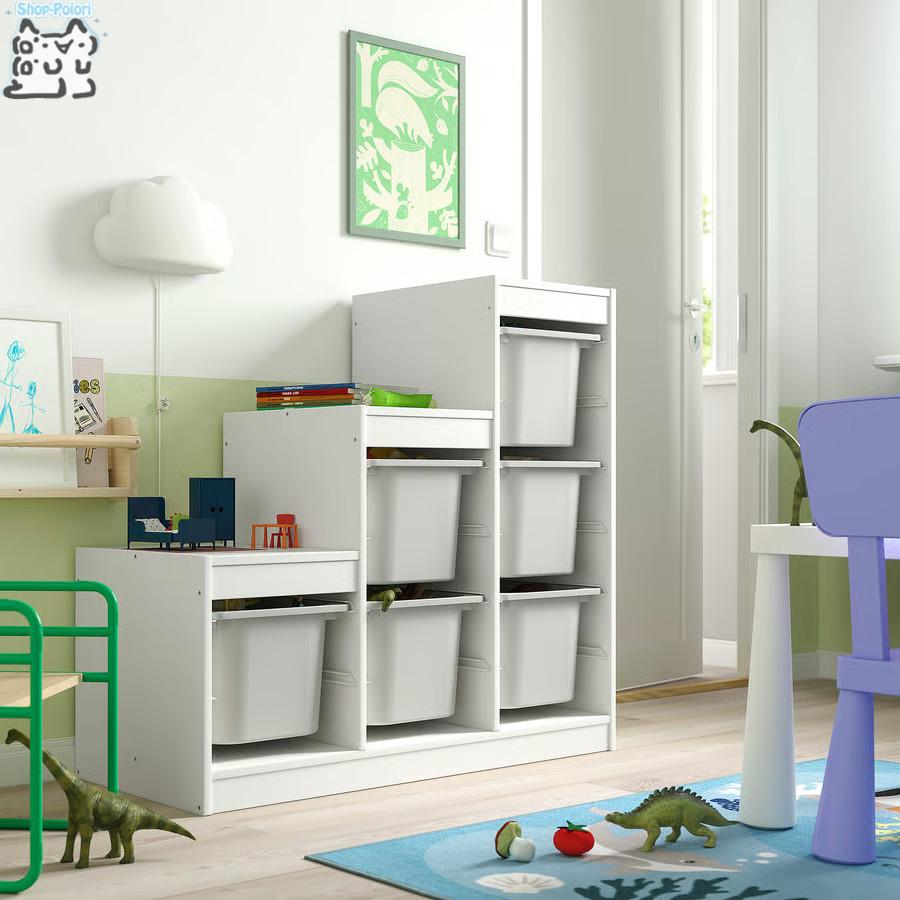 【引取り限定】IKEA トロファスト 階段タイプ ホワイトボックス6個付き イケア（IKEA） 【 IKEA - イケア -】TROFAST - トロファスト - 収納