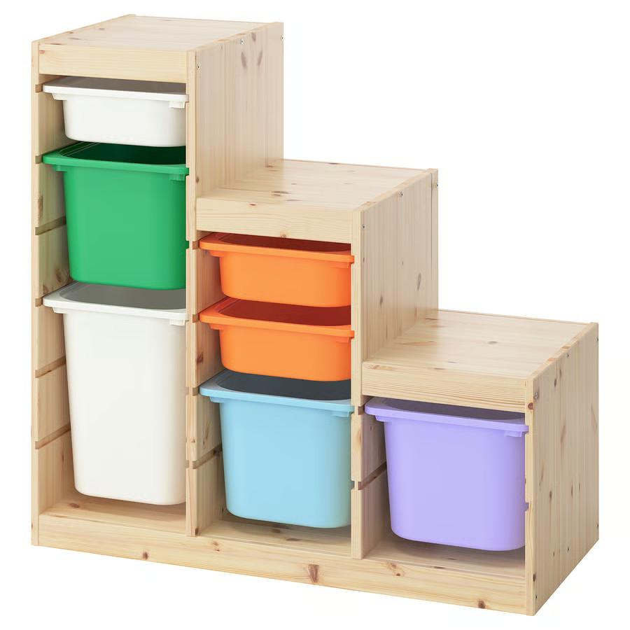 【送料込み】IKEA トロファスト 木製ラック 階段型 収納ボックス・仕切り板付 イケア（IKEA） 【 IKEA - イケア -】TROFAST - トロファスト - 収納