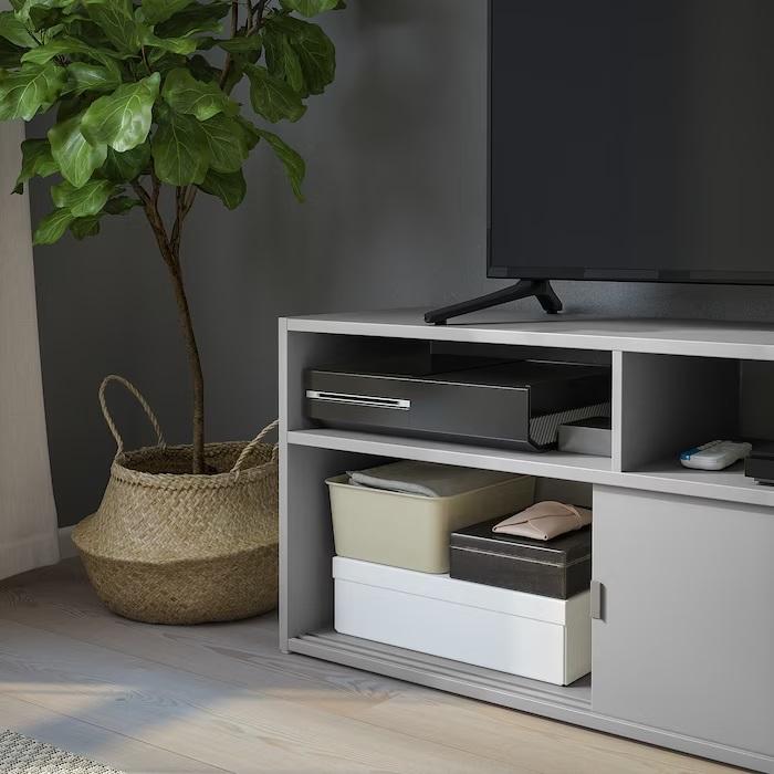 イケア IKEA - SPIKSMED -スピクスメッド- テレビ台 ライトグレー 