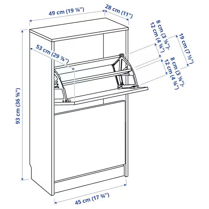 イケア（IKEA） IKEA - - BISSA -ビッサ- シューズボックス2段 オーク