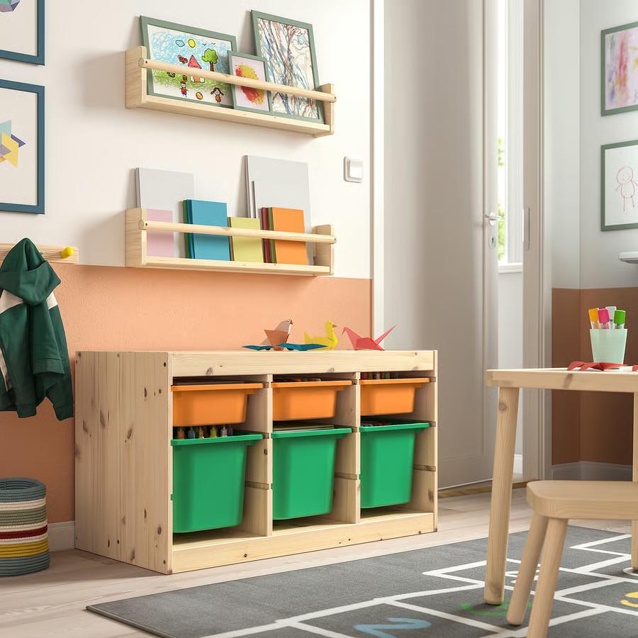 美品☆ イケア　棚　トロファスト(ボックス5個つき) イケア（IKEA） 【 IKEA - イケア -】TROFAST - トロファスト - 収納