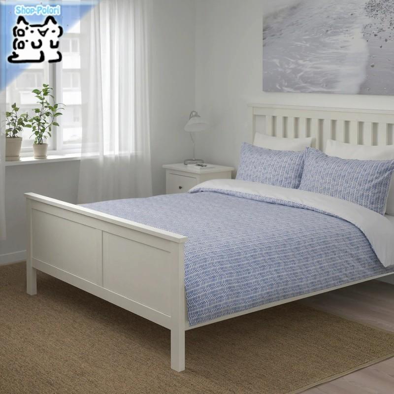 Ikea Original Gomblomma イェムブロマ 掛け布団カバー 枕カバー ダブルサイズ用 枕カバー2枚 ブルー ホワイト 0x0 50x60 Cm Ikea Shop Polori 通販 Yahoo ショッピング