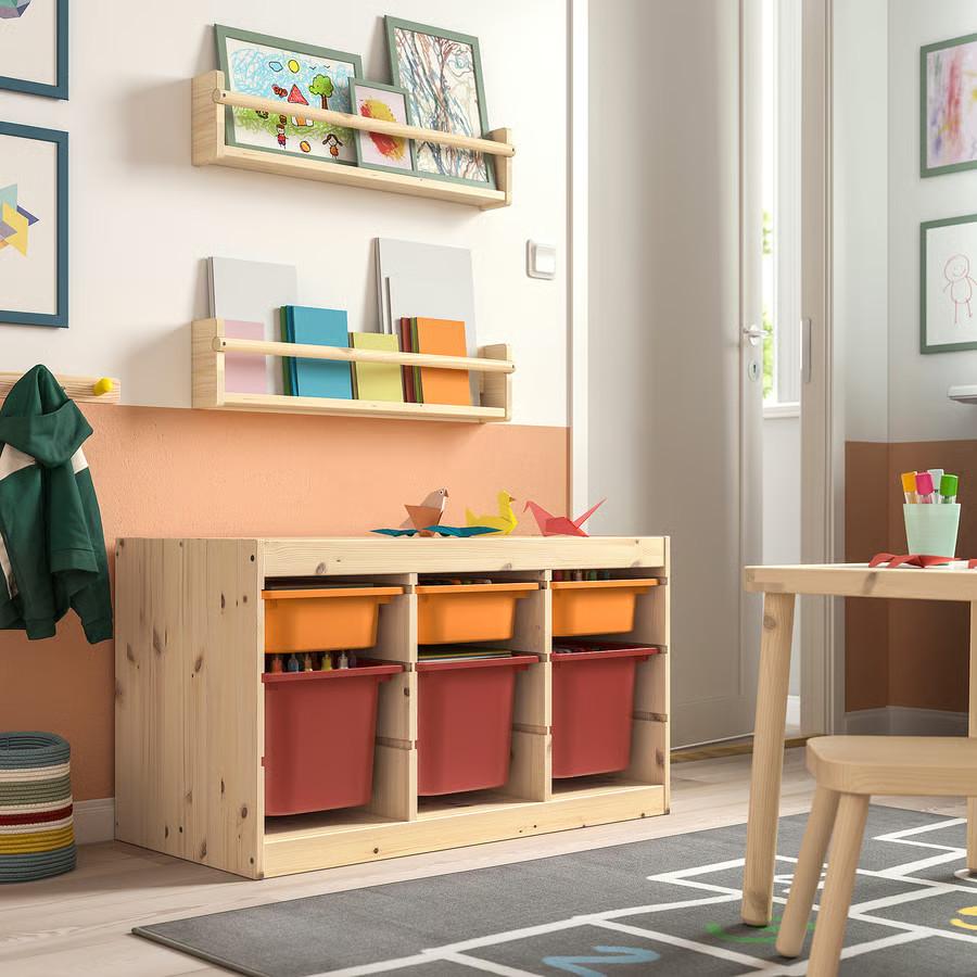 送料込み新品　要組立TROFAST トロファスト　収納コンビネーション　IKEA TROFAST トロファスト 収納コンビネーション, ホワイト/レッド