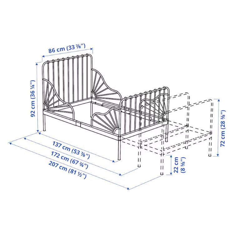 イケア（IKEA） 【 IKEA - イケア -】MINNEN -ミンネン- 伸長式ベッド