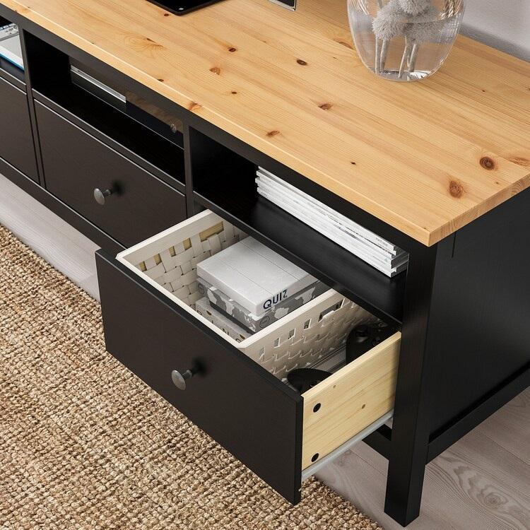 イケア　テレビ台　収納TVラック テレビ台 ローボード　HEMNES ヘムネス HEMNES ヘムネス テレビ台, ホワイトステイン, ライトブラウン