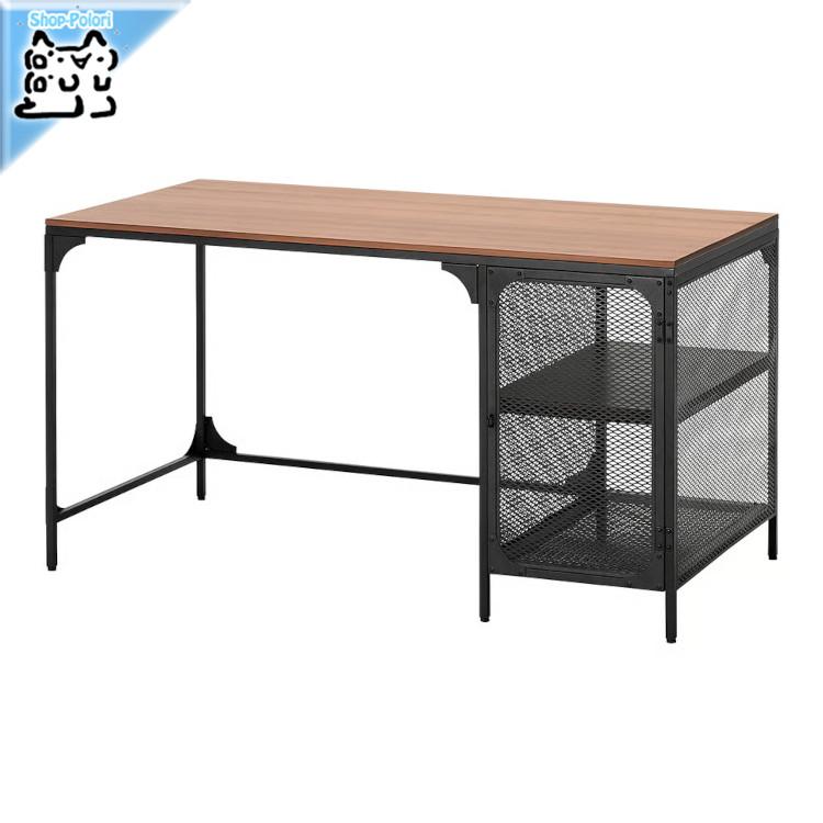 引取り限定 IKEA FJALLBO デスク ブラック 140cm×70cm イケア（IKEA） 【 IKEA - イケア -】FJALLBO -フィエルボ- デスク