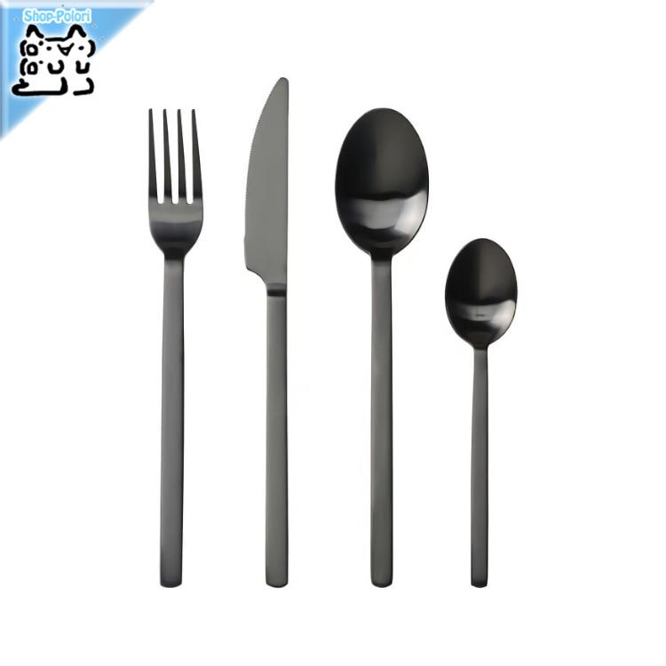 m*様 IKEA ストックホルム 2025 カトラリー24点セット, ブラック イケア（IKEA） IKEA - - STOCKHOLM 2025 -ストックホルム 2025