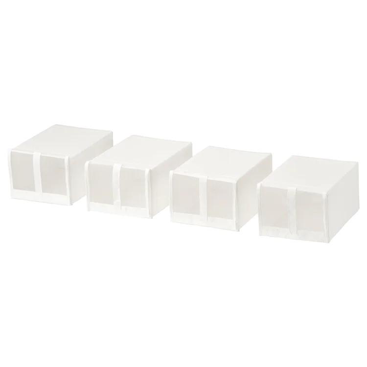 IKEA Original SKUBB-スクッブ- シューズ収納ボックス 4 ピースセット ホワイト 22×34×16 cm｜polori｜02