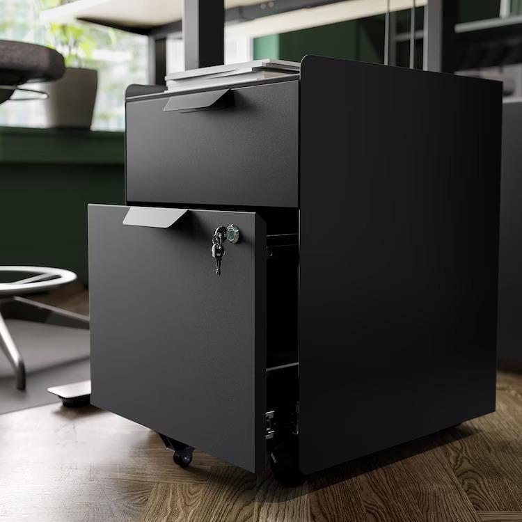 IKEA - イケア - TROTTEN -トロッテン- 引き出しユニット（引き出し×2） キャスター付き チャコール 56 cm (804.748.63)