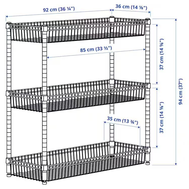 イケア IKEA - OMAR -オマル- シェルフユニット バスケット3個 イケア IKEA - OMAR -オマル- シェルフユニット バスケット3個