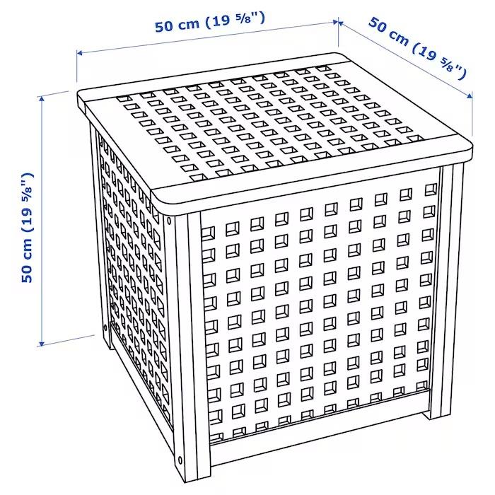 IKEA イケア　HOL ホール　テーブル 収納付き, アカシア材, 98x50 HOL ホール リビングテーブル 収納付き, アカシア材, 98x50 cm - IKEA