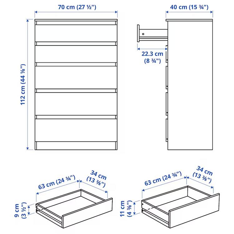 イケア（IKEA） IKEA - - KULLEN -クレン- チェスト（引き出し×5