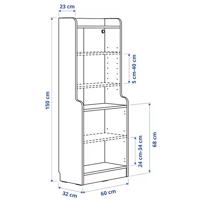 イケア（IKEA） IKEA - - DALRIPA -ダールリパ- 本棚 ホワイト 60x150
