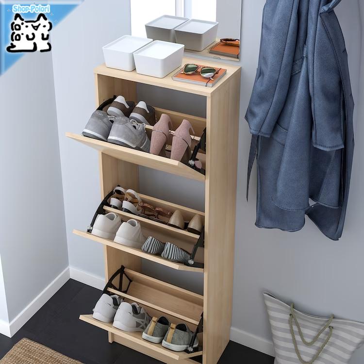 イケア（IKEA） IKEA - - BISSA -ビッサ- シューズボックス3段 オーク