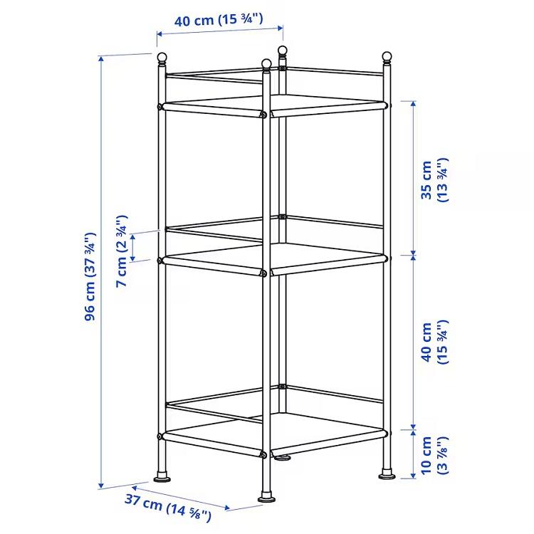 【新品】イケア IKEA シェルフユニット シルバー ×3個セット 収納 ラック イケア（IKEA） シェルフユニット 60x148cm スチールラック 4段 v0035
