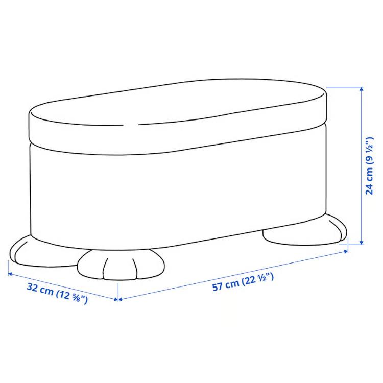 IKEA - イケア - GREJSIMOJS -グレイシモイス- プーフ 収納付き イエロー 57x32 cm (906.031.81)_5