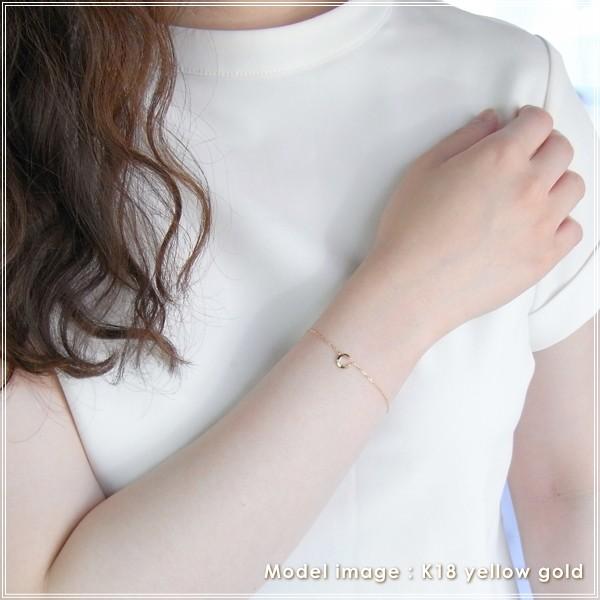 ブレスレット レディース 18金 18k k18 プレゼント 記念日 誕生日 30代 40代 50代 60代 彼女 妻 女性 三日月「ルナ」の画像