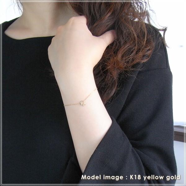 ブレスレット レディース 18金 18k k18 プレゼント 記念日 誕生日 30代 40代 50代 60代 彼女 妻 女性 三日月「ルナ」の画像