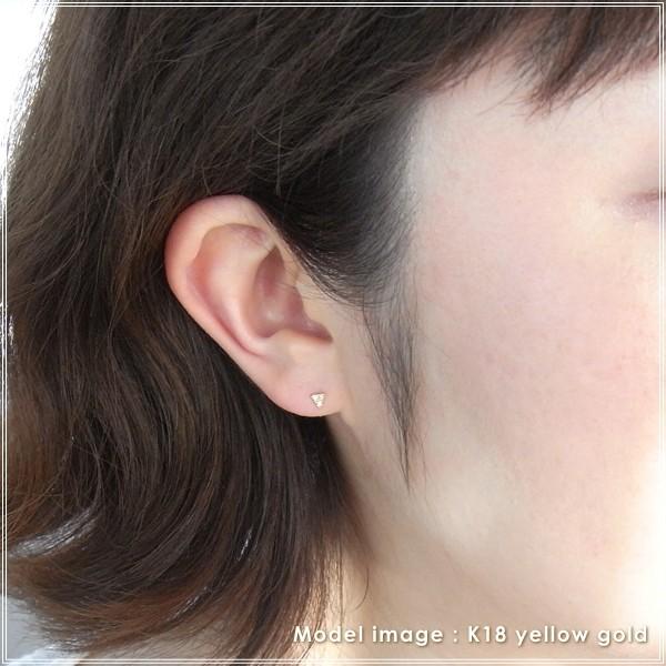 ピアス レディース 18金 ダイヤモンド 18k k18 プレゼント 記念日 誕生日 30代 40代 50代 60代 彼女 妻 女性 「デルタ」の画像