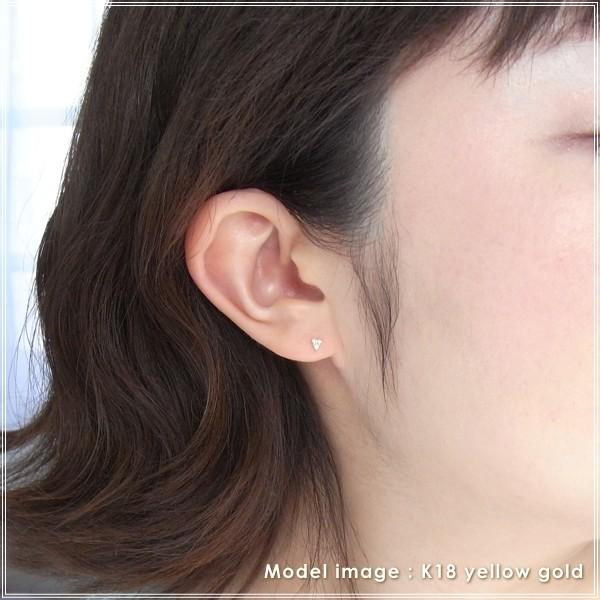 ピアス レディース 18金 ダイヤモンド 18k k18 プレゼント 記念日 誕生日 30代 40代 50代 60代 彼女 妻 女性 「デルタ」の画像