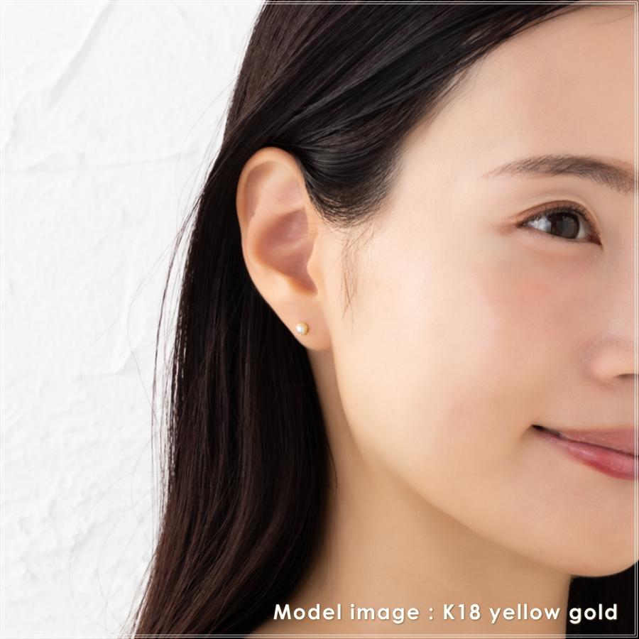 ピアス レディース 18金 18k k18 プレゼント 記念日 誕生日 30代 40代 50代 60代 彼女 妻 女性 パール 「グレッタ」の画像