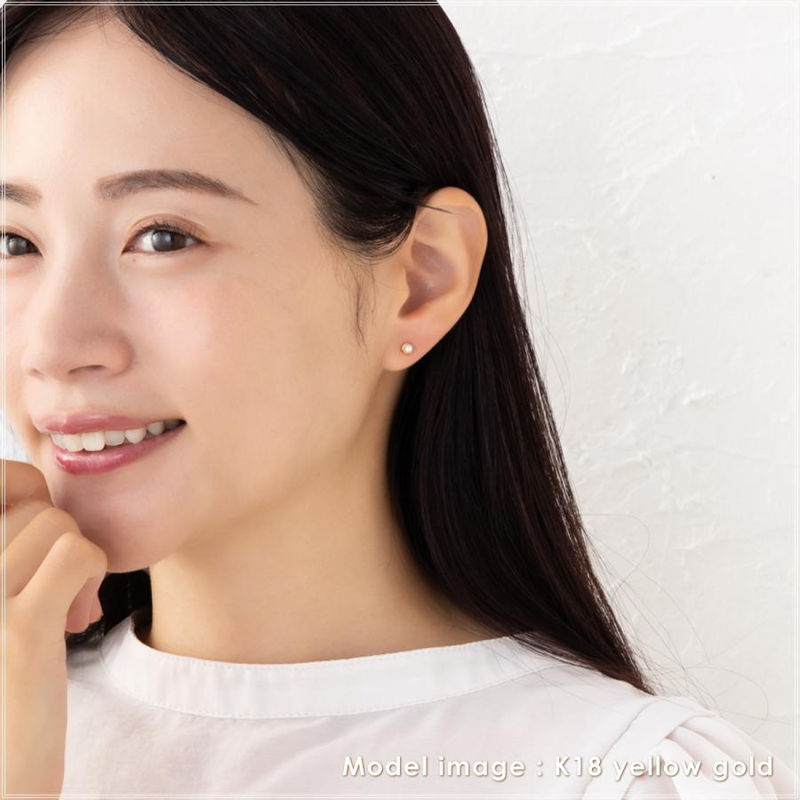 ピアス レディース 18金 18k k18 プレゼント 記念日 誕生日 30代 40代 50代 60代 彼女 妻 女性 パール 「グレッタ」の画像