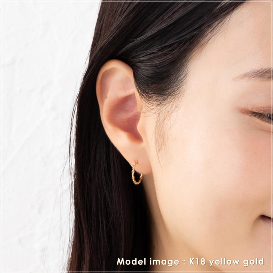 【超美品】１８金　ピアス K18 ロッド ピアス レディース 18金 18k 円柱 棒 地金 フック