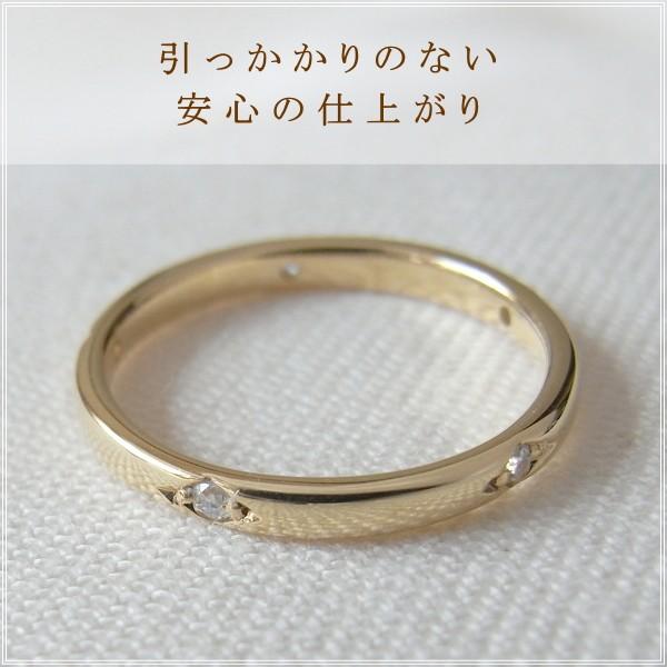 指輪 レディース ピンキーリング ダイヤモンド 18金 18k k18
