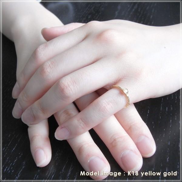 指輪 レディース ピンキーリング ダイヤモンド 18金 18k k18