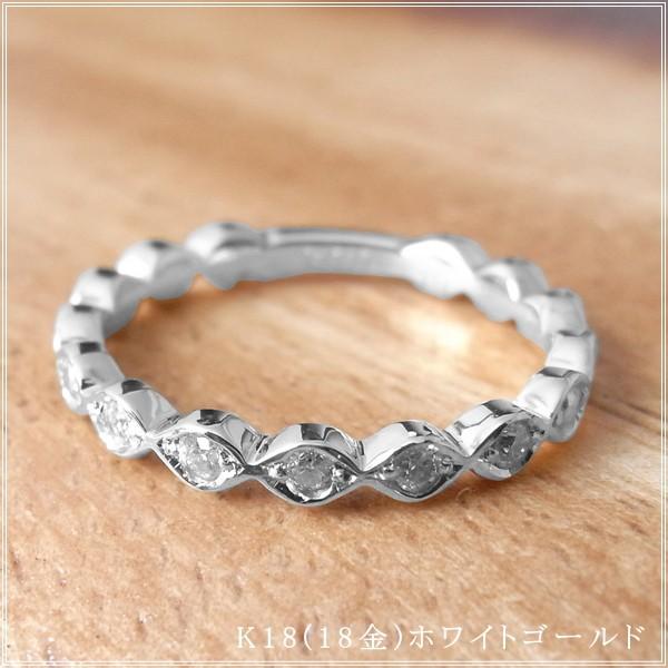 ピンキーリング K18 ダイヤモンド ピンキーリング 18金 リング 指輪 k18 天然 ダイヤモンド 0.3ct