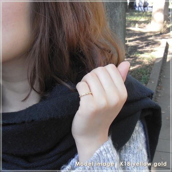 指輪 レディース ピンキーリング ダイヤモンド 18金 18k k18 プレゼント 記念日 誕生日 30代 40代 50代 60代 彼女 妻 女性 「トリッシュ」の画像