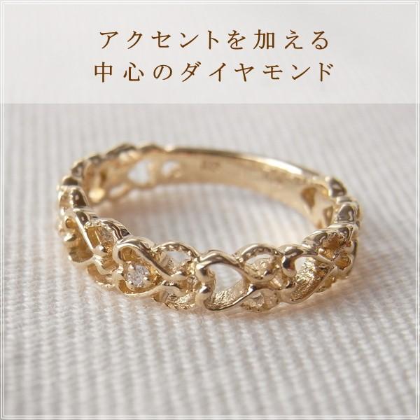 指輪 レディース ピンキーリング ダイヤモンド 18金 18k k18