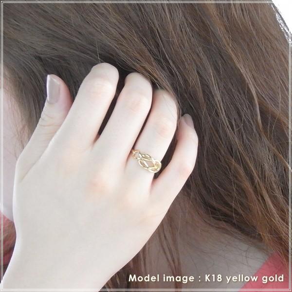 指輪 レディース リング 18金 18k k18 プレゼント 記念日 誕生日 30代 40代 50代 60代 彼女 妻 女性 人差し指 中指 薬指 「ノット」の画像