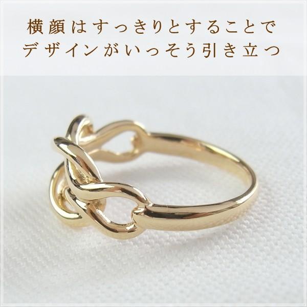 指輪 レディース リング 18金 18k k18 プレゼント 記念日 誕生日 30代 40代 50代 60代 彼女 妻 女性 人差し指 中指 薬指 「ノット」の画像