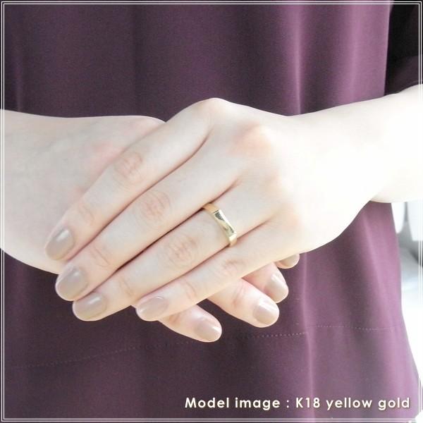 指輪 レディース リング 18金 18k k18 プレゼント 記念日 誕生日 30代 40代 50代 60代 彼女 妻 女性 人差し指 中指 薬指 「クルヴァ」の画像