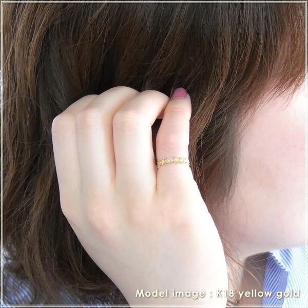 指輪 レディース ピンキーリング 18金 18k k18 プレゼント 記念日 誕生日 30代 40代 50代 60代 彼女 妻 女性 小指 フラワー 「フロース」の画像